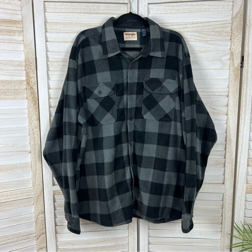 Wrangler Buffalo Plaid Fleece Shirt Shacket XL